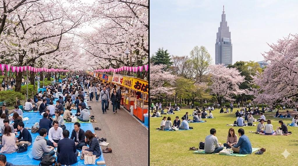 Ueno Park vs Shinjuku Gyoen: Mana Taman Hanami Terbaik?